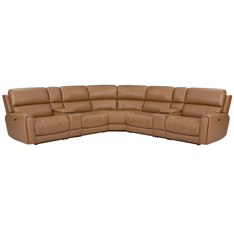 Hancock Apple Cider 7 Piece Zero Gravity Power Reclining Sectional with Power Adjustable Headrests