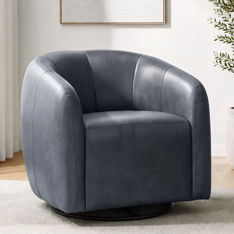 Como Renaissance Blue Swivel Glider Accent Chair