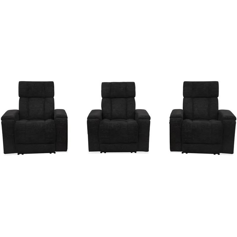 Phoenix Cabot Ebony Zero Gravity Power 3 Seat Home Theater Seating with Immersive Audio P3