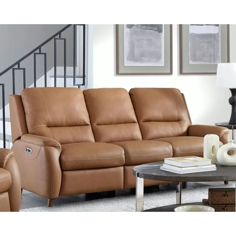 Austin Caramel Cream Power Reclining Sofa and Loveseat