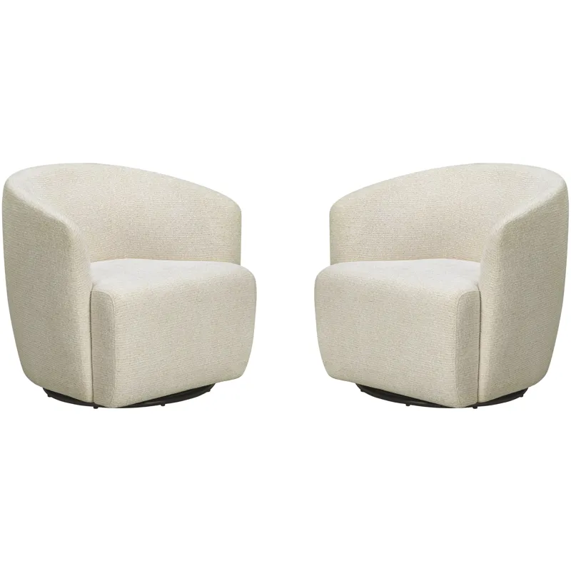 Mingle Thatch Sand Swivel Glider Accent Chair Two Pack