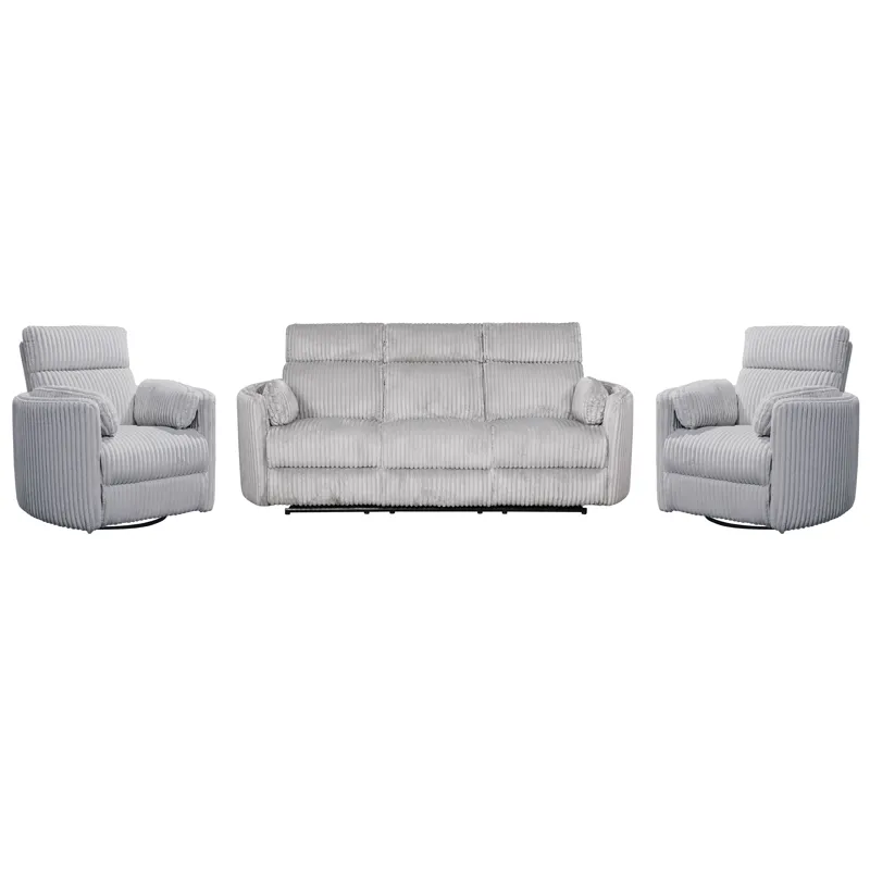 Radius Mega Grey Power Reclining Sofa and Two Recliners