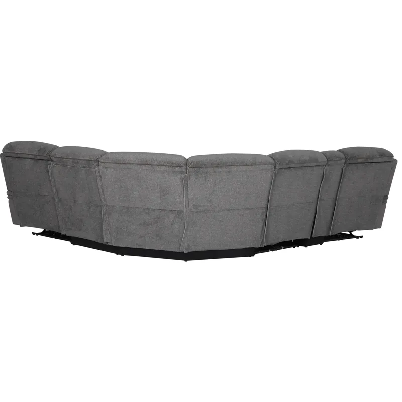 Alpine Airy Midnight 6 Piece Zero Gravity Power Reclining Sectional with Power Adjustable Headrests