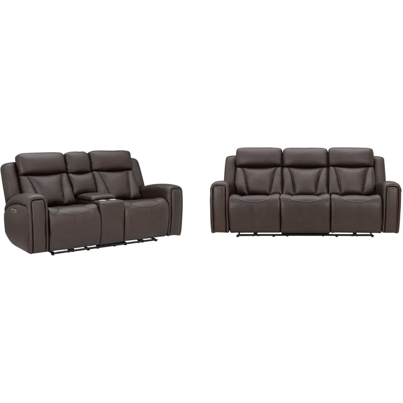 Maveric Bette Coffee Zero Gravity Power Reclining Sofa and Loveseat