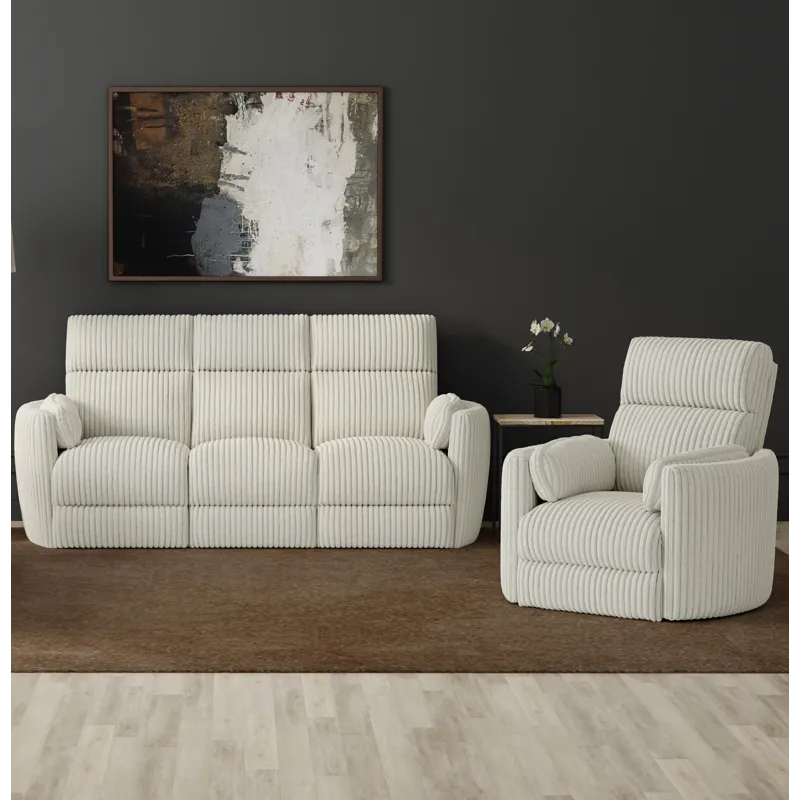 Radius Mega Ivory Power Reclining Sofa and Recliner