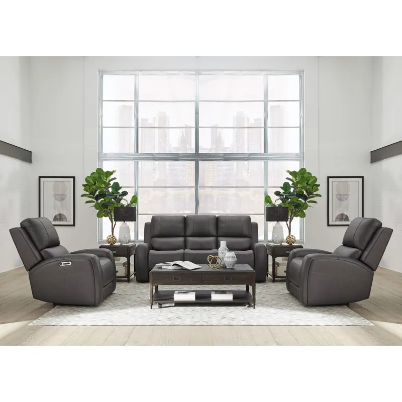 Belmont Autumn Fog Zero Gravity Power Reclining Sofa and 2 Recliners