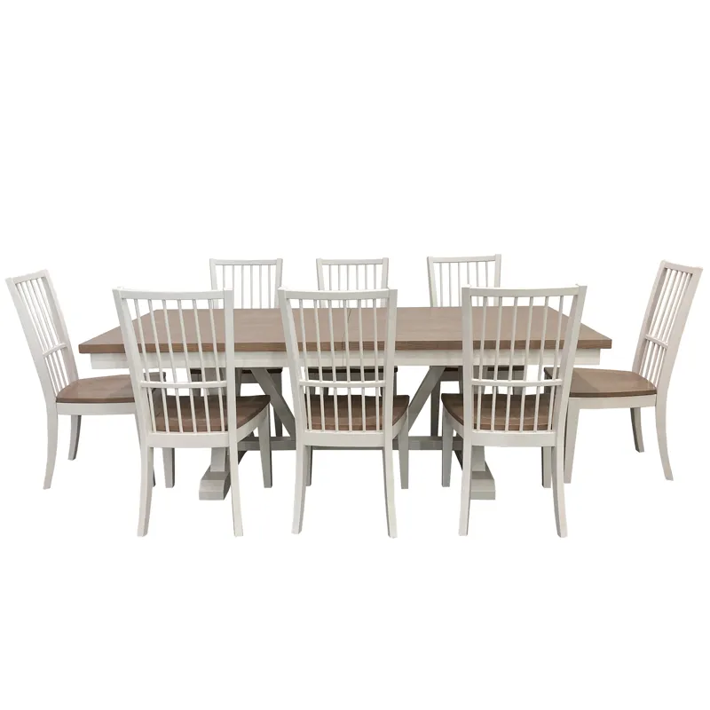 Americana Modern Dining 88 inch Trestle Extendable Dining Table