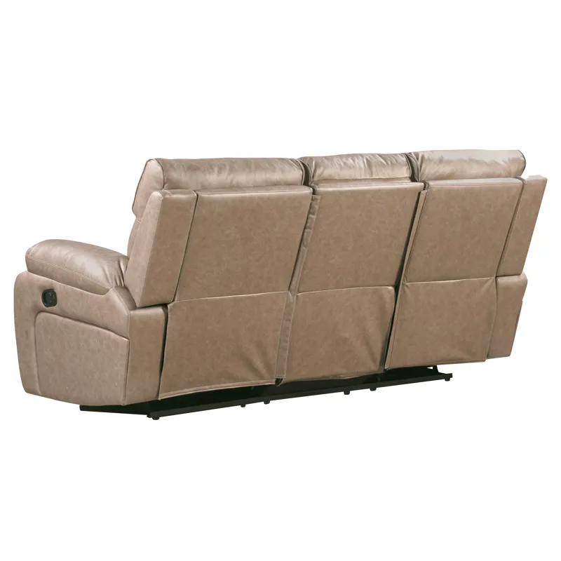 Theon Stokes Toffee Manual Reclining Sofa Loveseat and Recliner