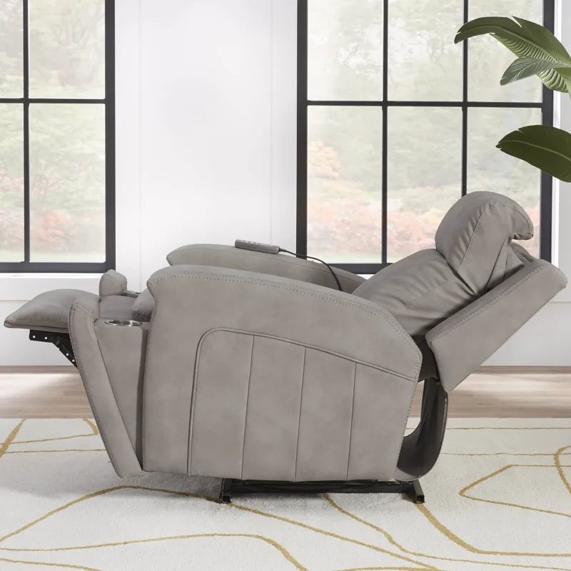 Armstrong Buffy Taupe Power Recliner with Heat Massage and Auto-Glide Two Pack