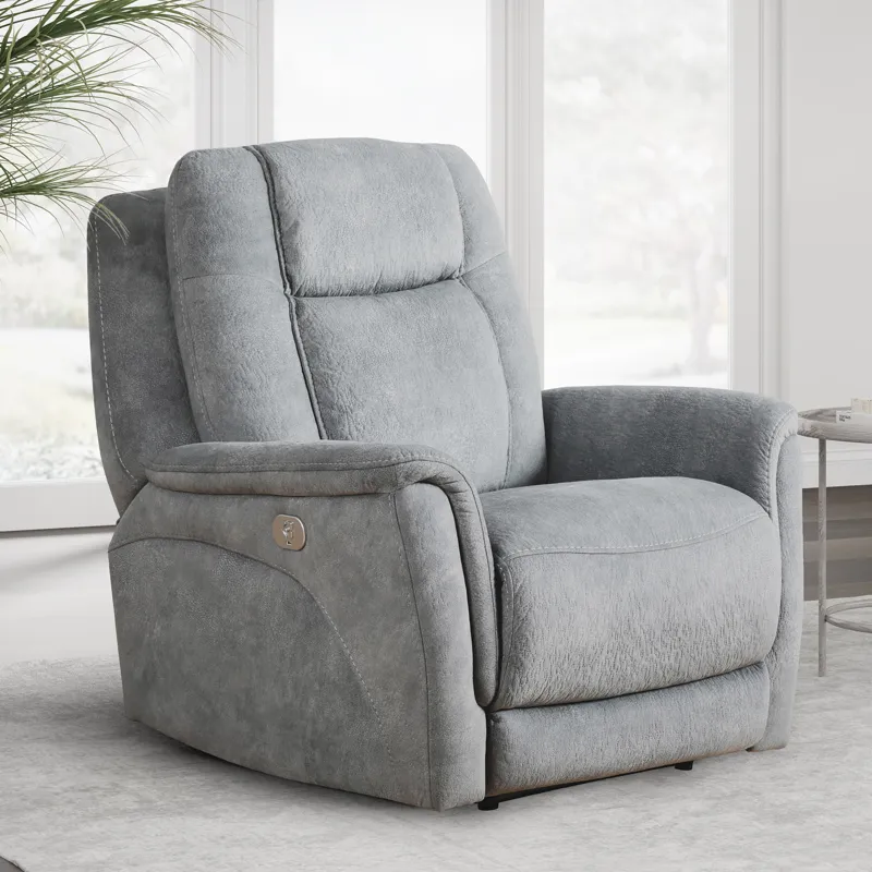 Linus Hudson Grey Zero Gravity Power Recliner Two Pack