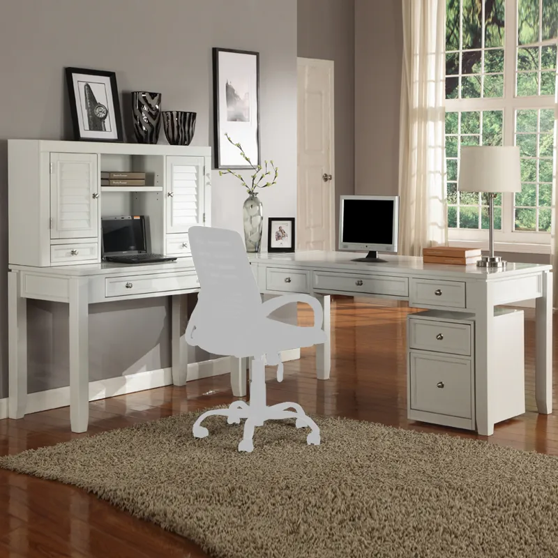Boca 5 Piece L Shape Desk with Lateral File and Hutch