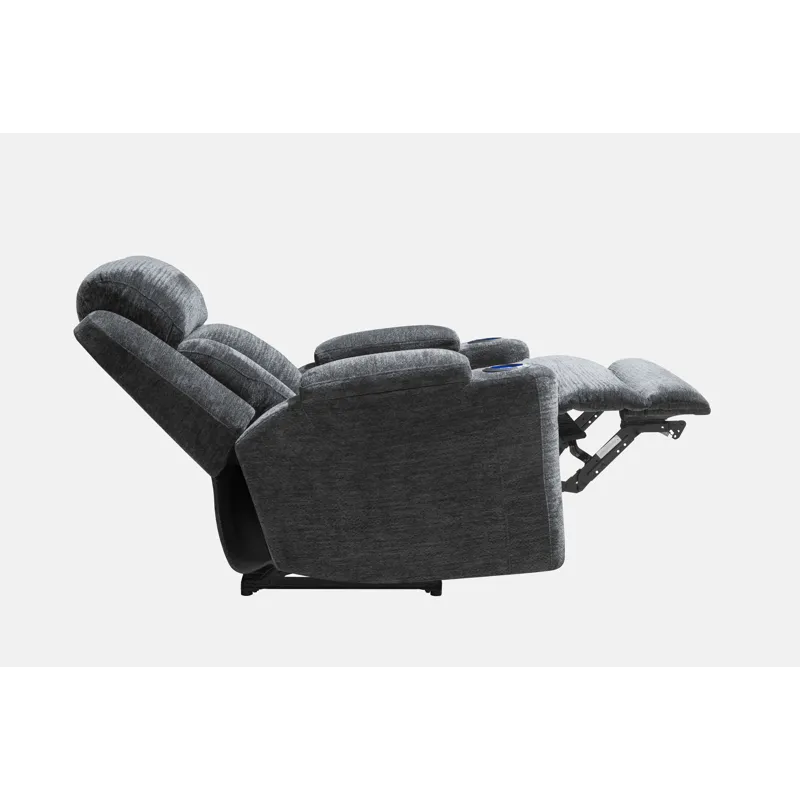 Dalton Lucky Charcoal Power Reclining Sofa Loveseat and Recliner