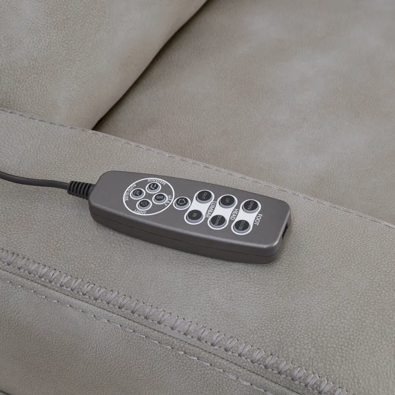 Armstrong Buffy Taupe Power Recliner with Heat Massage and Auto-Glide Two Pack