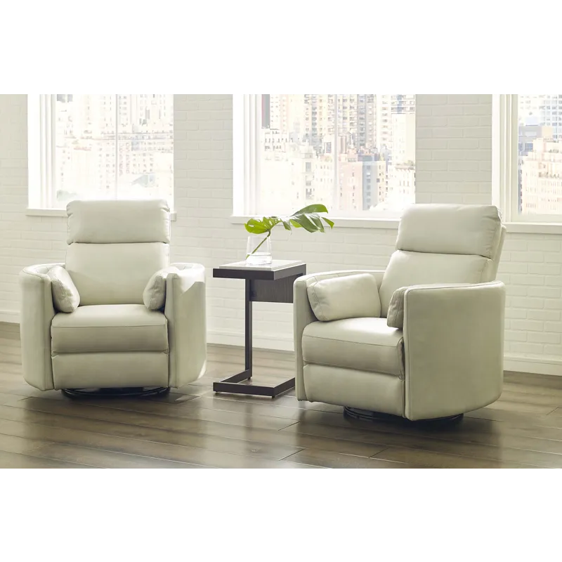 Radius Florence Ivory - Powered By Freemotion Cordless Power Swivel Glider Recliner Two Pack