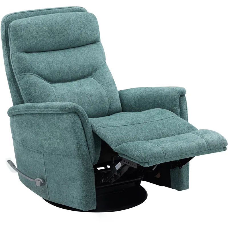 Gemini Snazzy Blue Manual Swivel Glider Recliner Two Pack