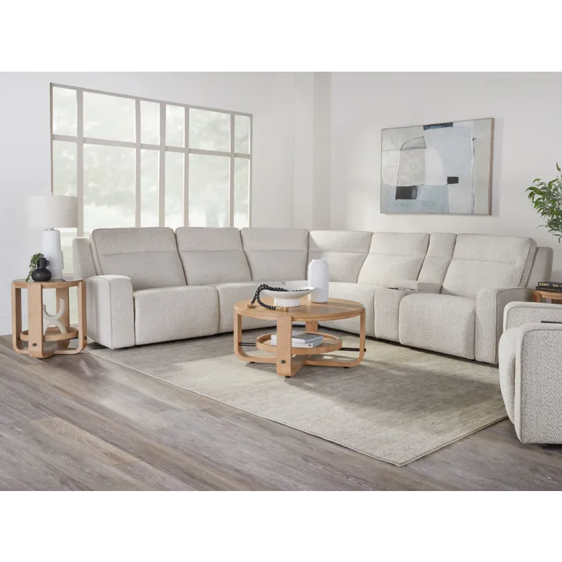 Lancaster Fluffy River Rock 6 Piece Zero Gravity Power Reclining Sectional with Power Adjustable Hea