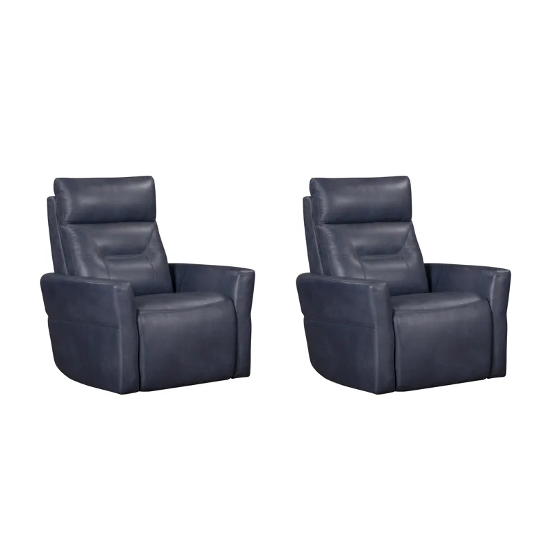 Remmington Vintage Navy Power Swivel Glider Recliner P2 Two Pack
