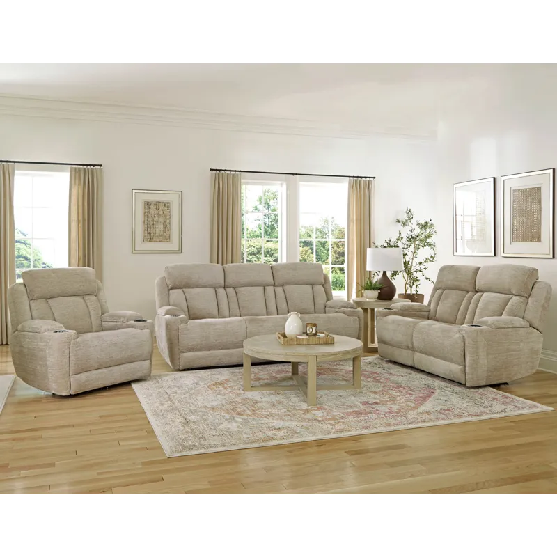 Dalton Lucky Fawn Power Reclining Sofa Loveseat and Recliner