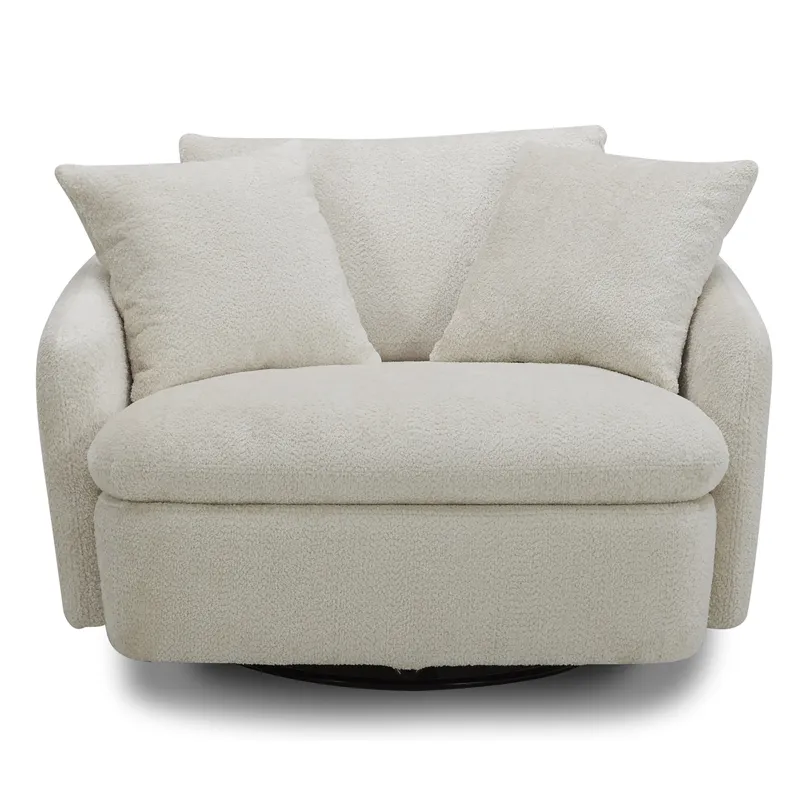 Boomer Utopia Sand Large Swivel Chair with 2 Toss Pillows Two Pack