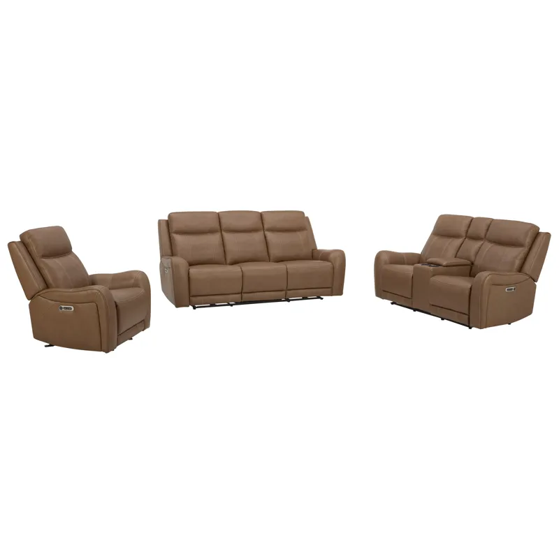 Haywood Butternut Power Reclining Sofa Loveseat and Recliner
