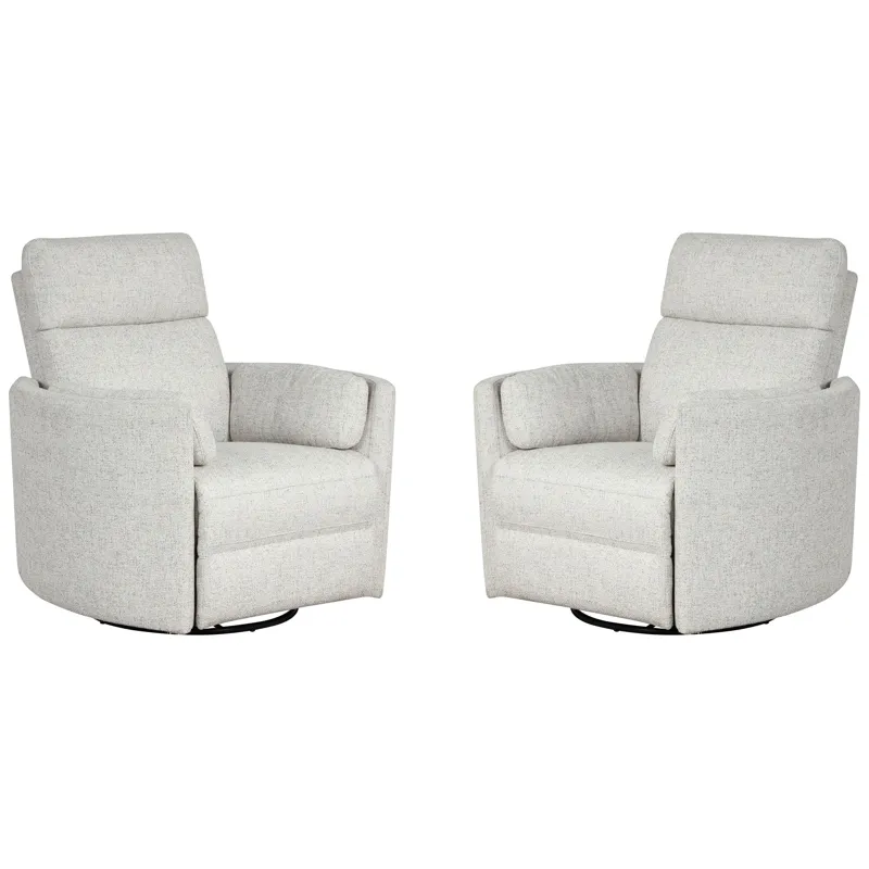 Radius Natural Beauty Quartz Power Swivel Glider Recliner Two Pack