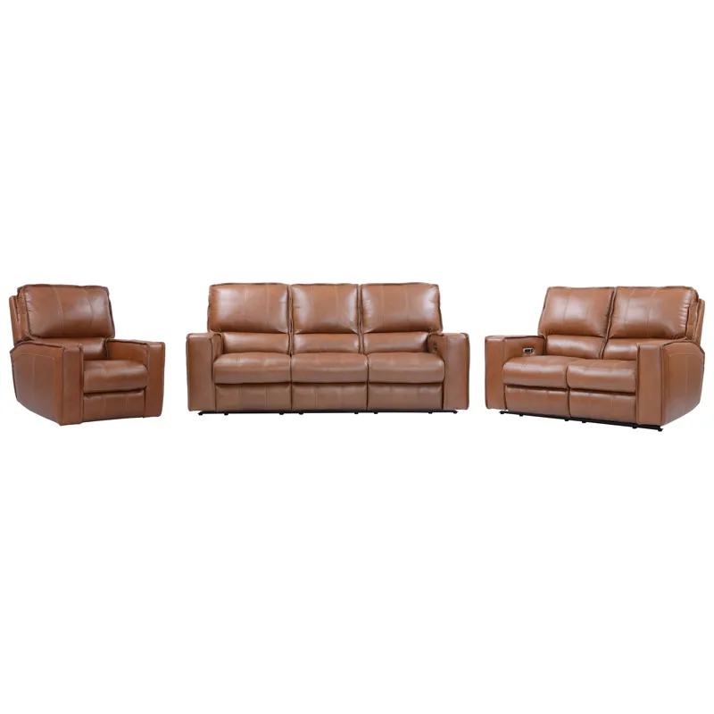 Rockford Verona Saddle Power Reclining Sofa Loveseat and Recliner