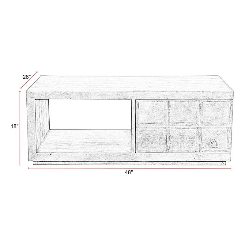 Laguna Rectangular Storage Cocktail Table with 2 End Tables