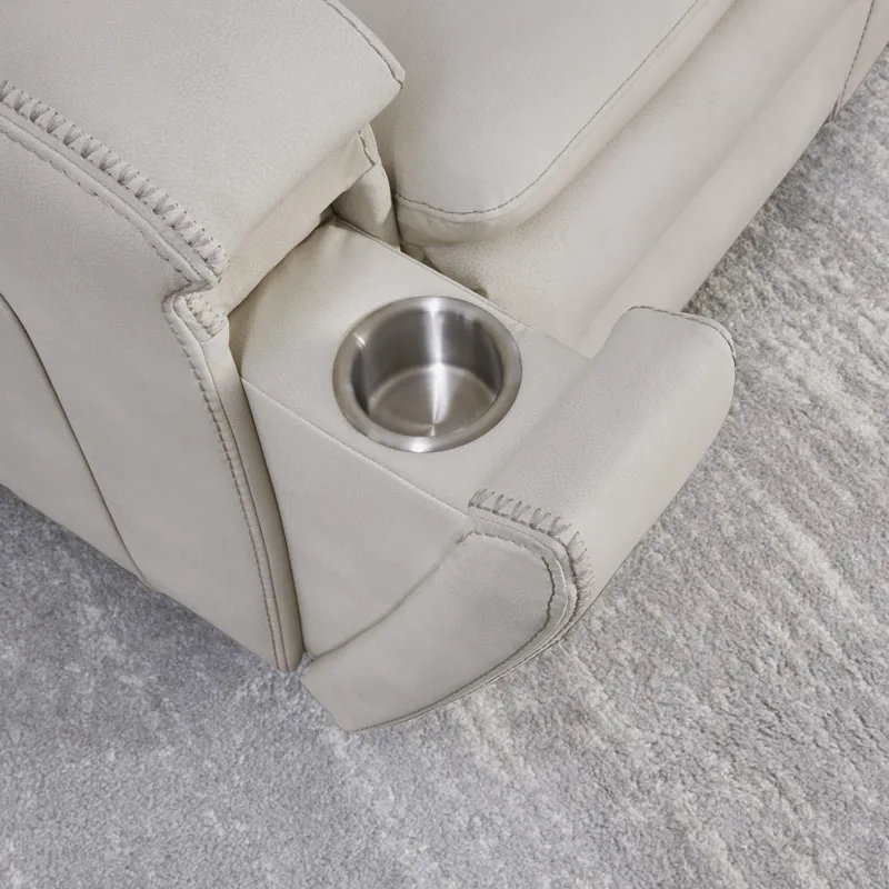 Armstrong Buffy Cream Power Recliner with Heat Massage and Auto-Glide Two Pack