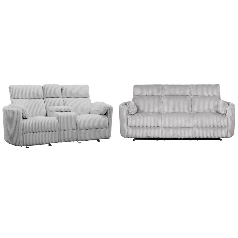 Radius Mega Grey Power Reclining Sofa and Loveseat