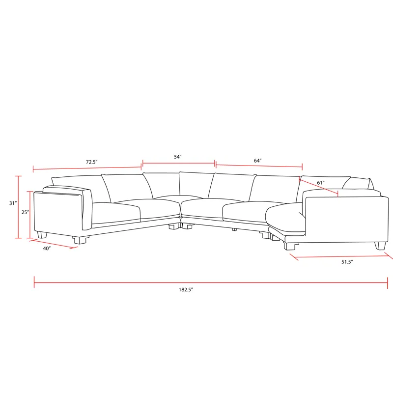 Escape Mirage Mist 4 Piece Modular Sectional