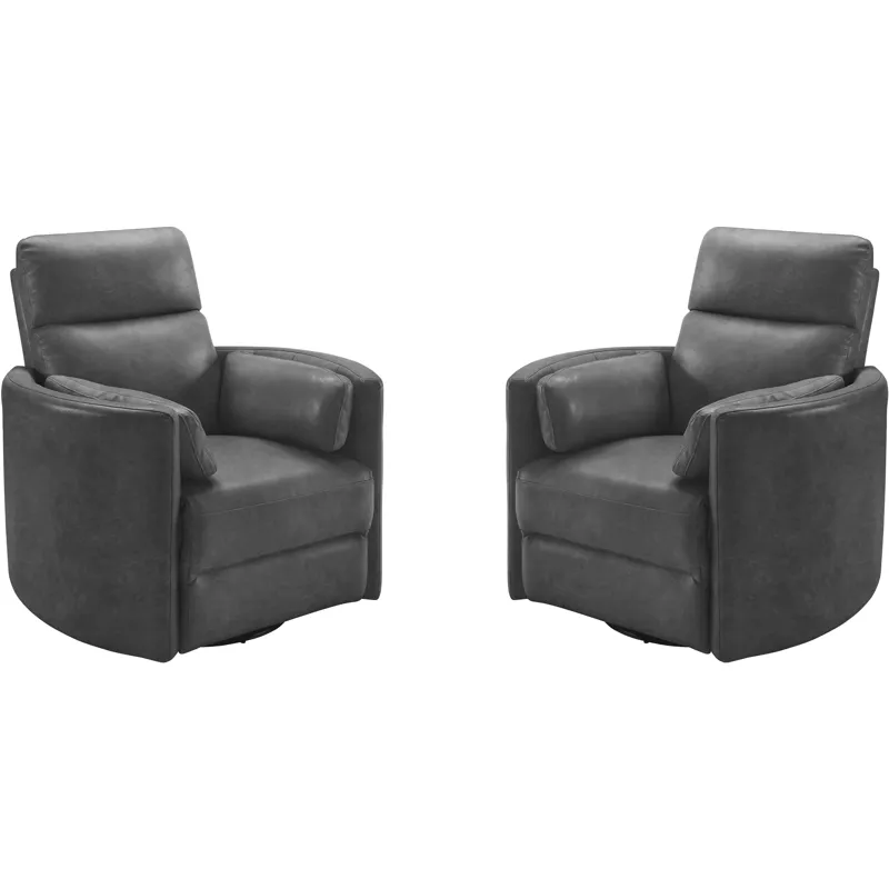Radius Vintage Slate Swivel Power Glider Recliner Two Pack
