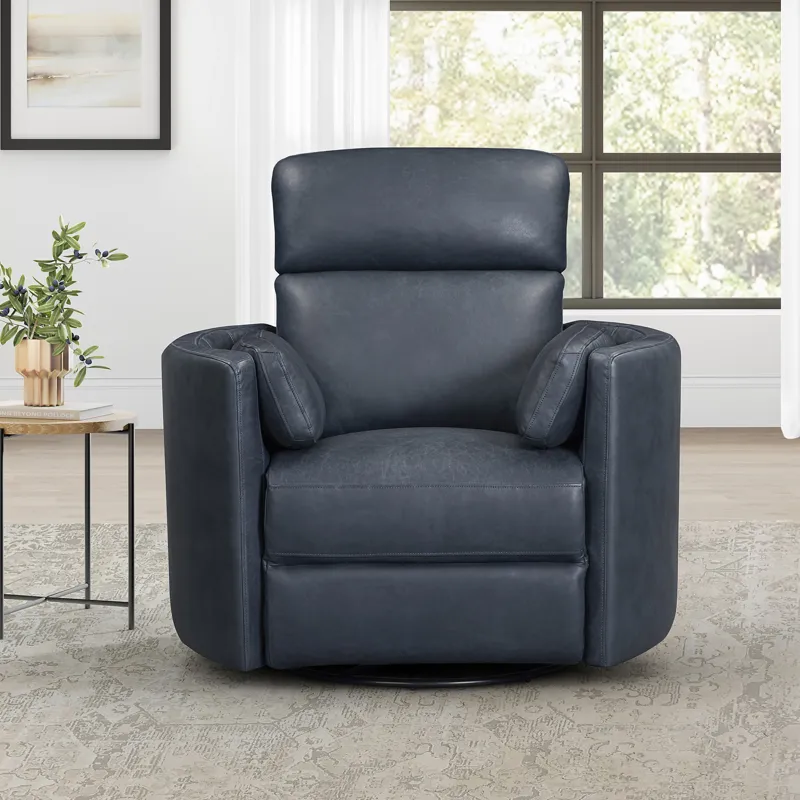 Radius Vintage Navy Power Swivel Glider Recliner