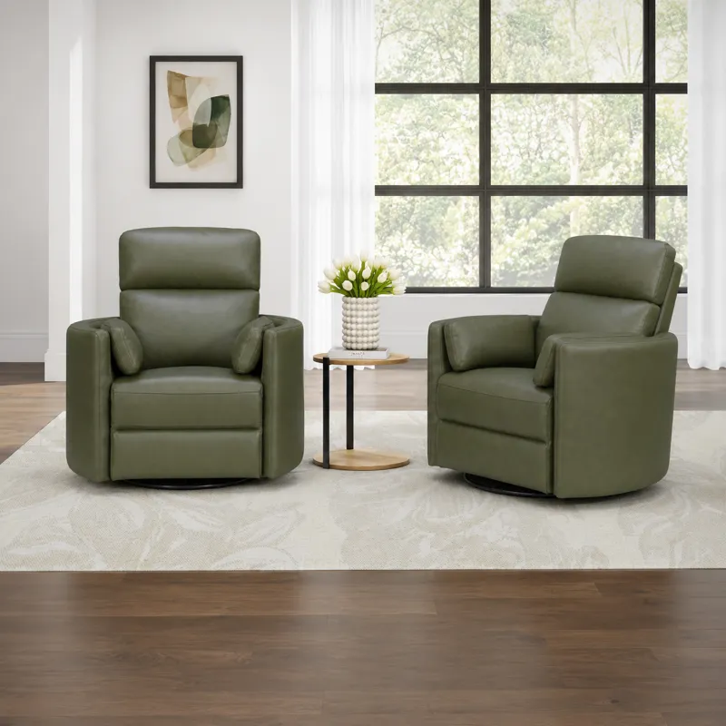 Radius Lyric Sage Swivel Power Glider Recliner Two Pack