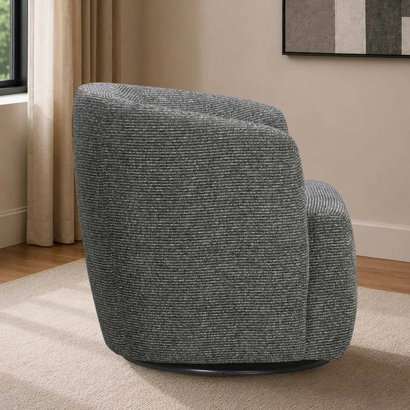 Mingle Thatch Black Swivel Glider Accent Chair Two Pack