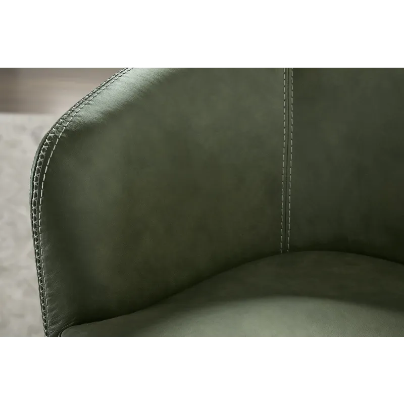 Barolo Lyric Sage 100% Italian Leather Swivel Club Chair Two Pack