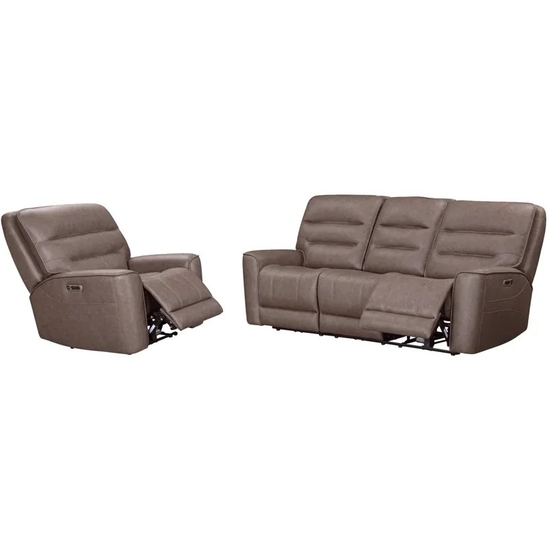 Lawson Sydney Brunette Zero Gravity Power Reclining Sofa and Recliner