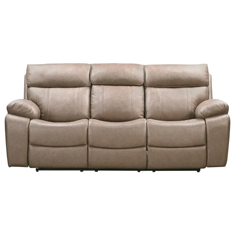 Theon Stokes Toffee Manual Reclining Sofa Loveseat and Recliner