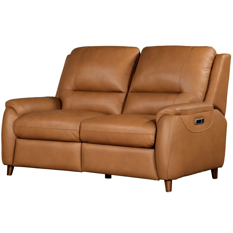 Austin Caramel Cream Power Reclining Sofa and Loveseat