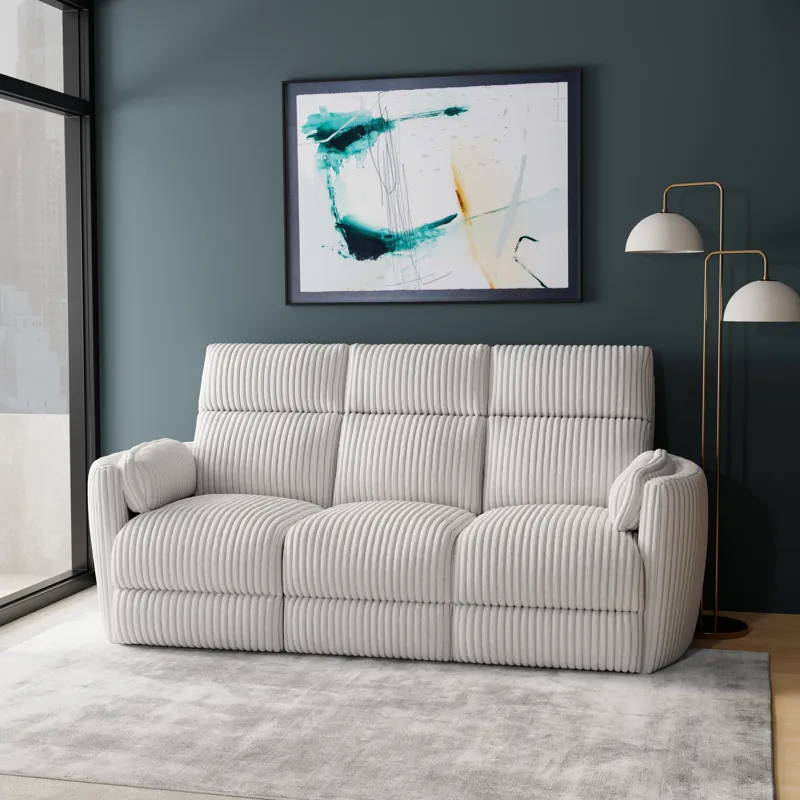 Radius Mega Ivory Power Reclining Sofa Loveseat and Recliner