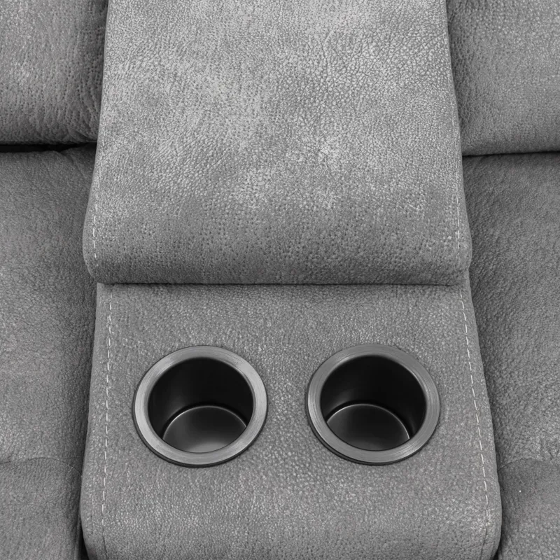 Linus Hudson Grey Power Reclining Sofa and Loveseat