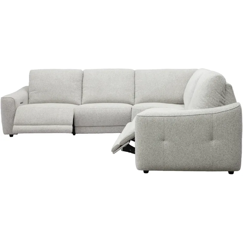 Julianna Crisp Taupe 5 Piece Power Reclining Sectional with Power Headrests