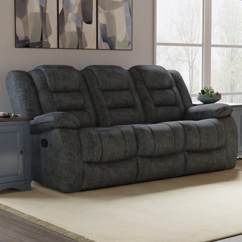 Bolton Misty Storm Manual Reclining Sofa Loveseat and Recliner