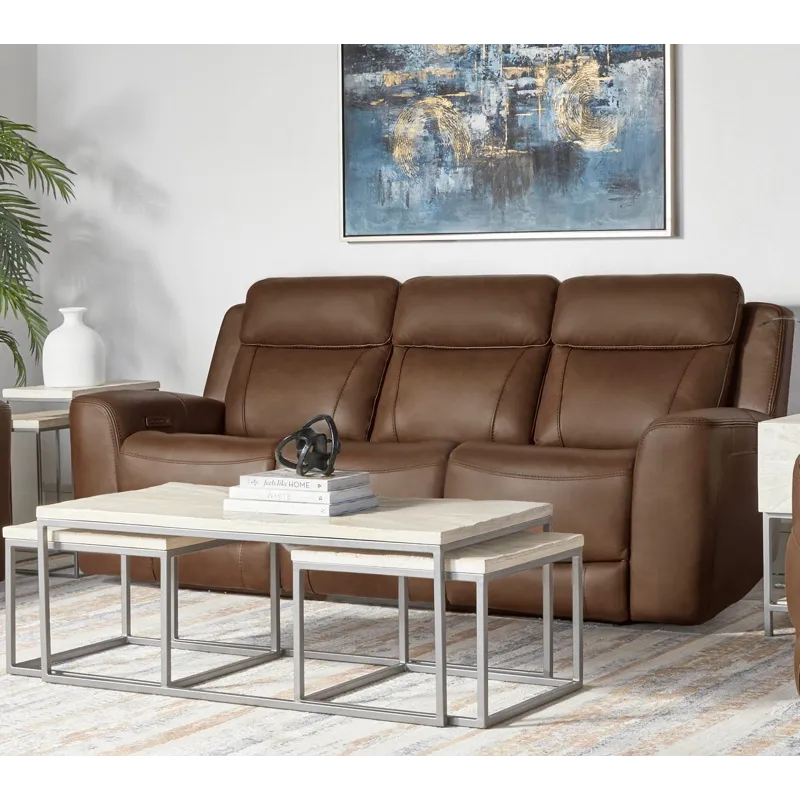 Calgary Autumn Umber Power Reclining Sofa and Loveseat
