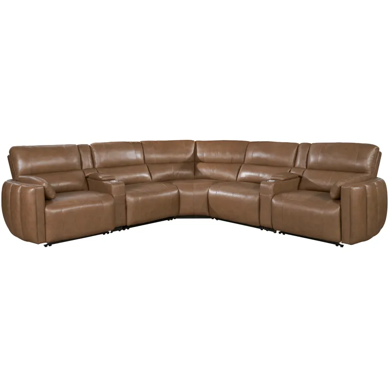 Modesto Sable 7 Piece Modular Power Reclining Sectional with Power Adjustable Headrests