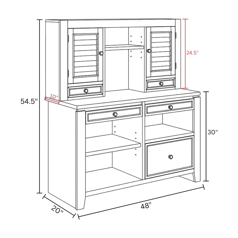 Boca Credenza with Hutch