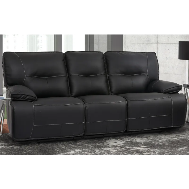 Spartacus Black Power Reclining Sofa and Two Recliners