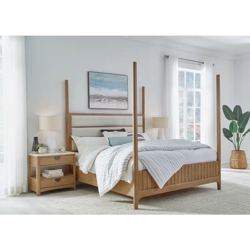 Escape Bedroom King Poster Bed with 2 Nightstands
