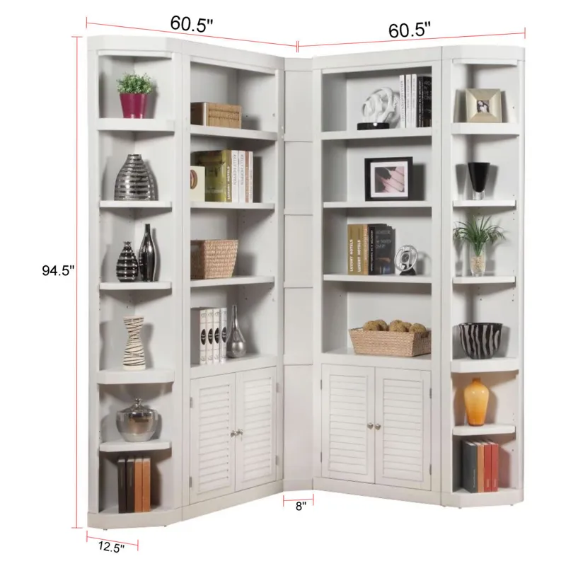 Boca 5 Piece L Shape Corner Bookcase Wall