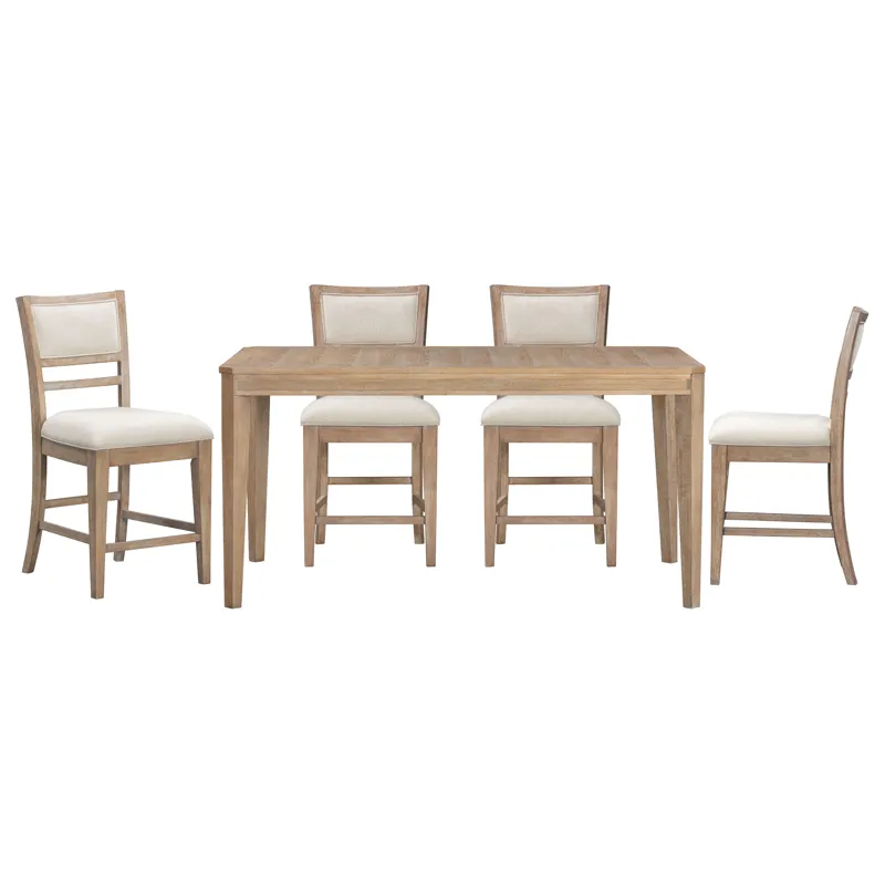 Breckenridge Dining 72 Inch Rectangular Counter Table with 4 Upholstered Stools
