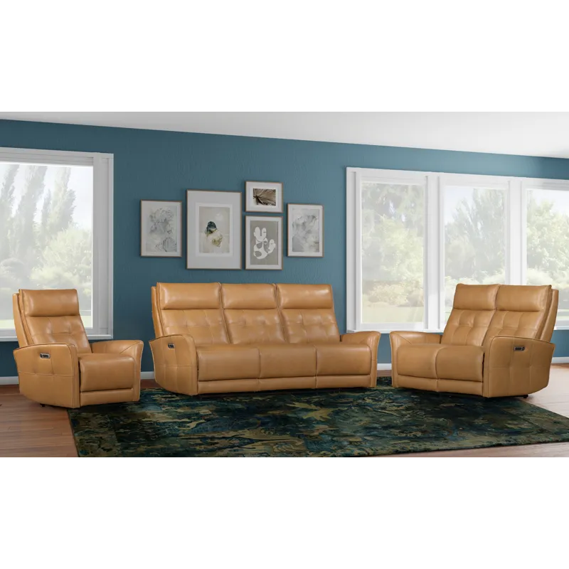 Gershwin Lucca Butterscotch Power Reclining Sofa Loveseat and Recliner